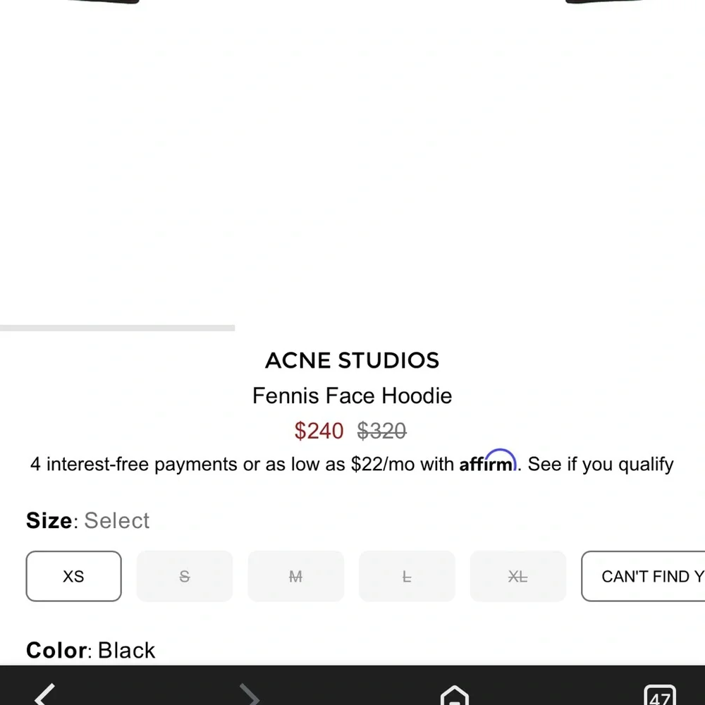 New acne studios hoodie original tags xxl